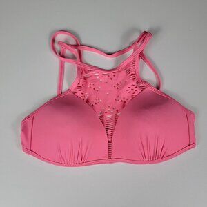 TiniBikini Pink Strappy Push Up Bikini Top Lazer Cut Detail Size M Padded